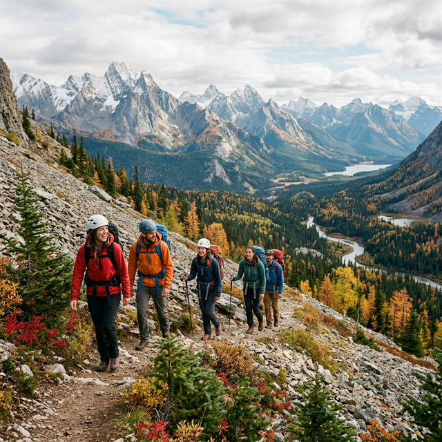 Hikers on Canadian trail