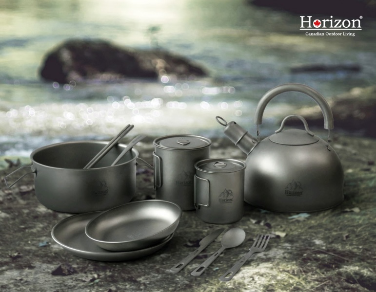 Horizon 純鈦野營餐具完整套組 - 輕量化登山炊具推薦